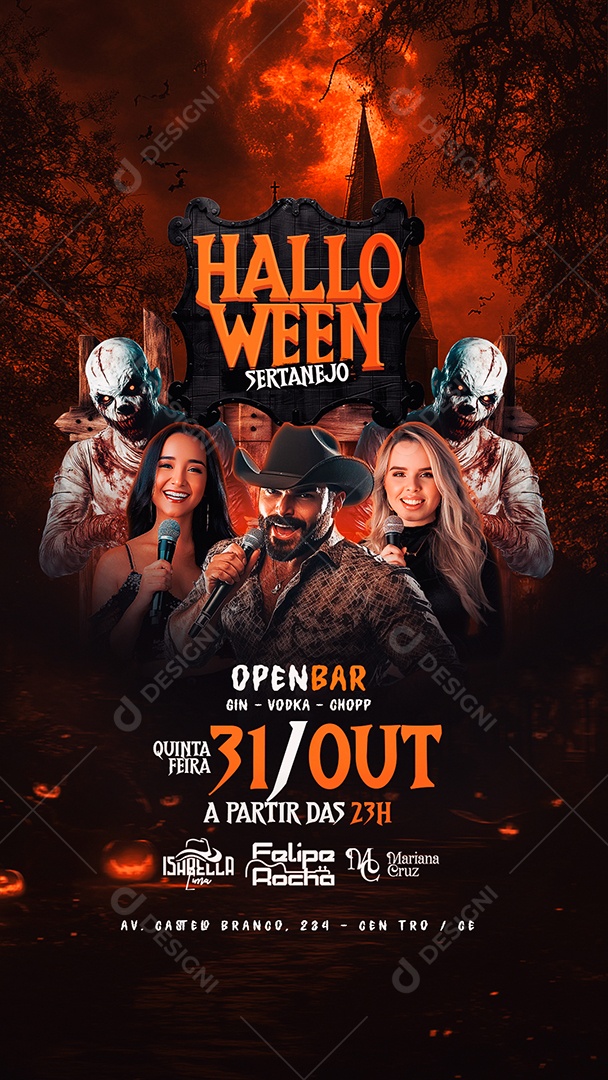 Story Flyer Halloween Sertanejo Social Media PSD Editável