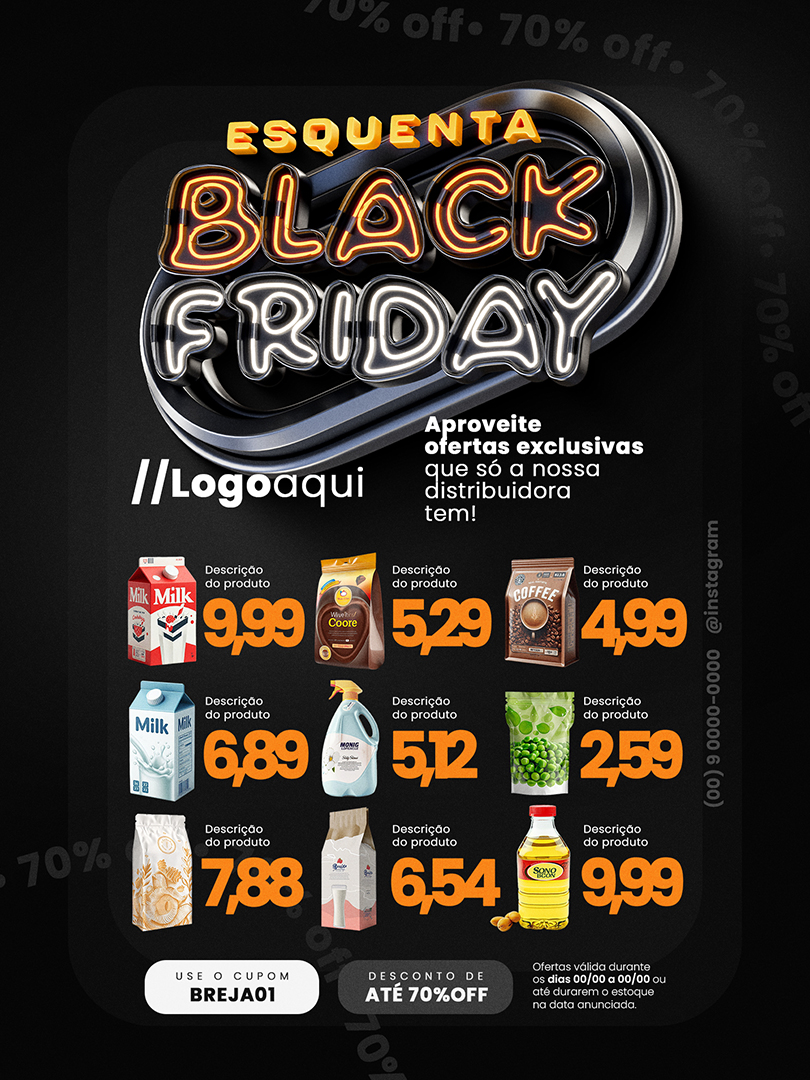 Motion Esquenta Black Friday Supermercado Encarte Ofertas Exclusivas After Effects Editável