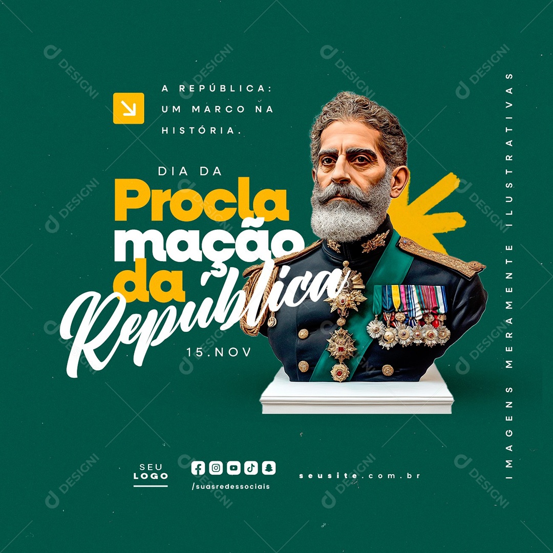 Dia da Proclamação da República 15 De Novembro Social Media PSD Editável