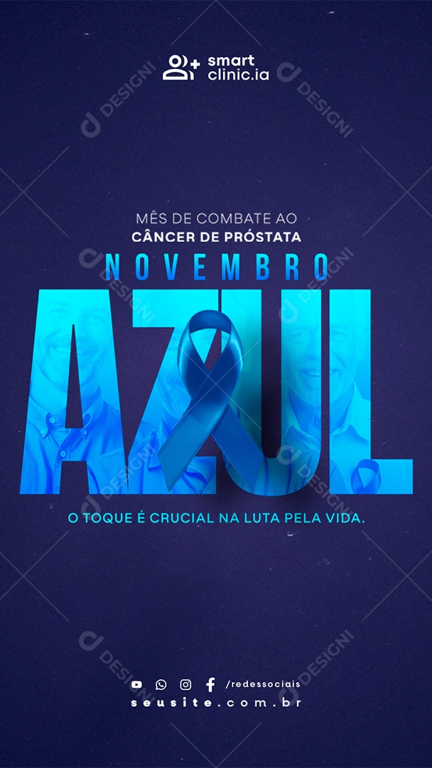 Story Novembro Azul O Toque é Crucial na Luta Pela Vida Social Media PSD Editável