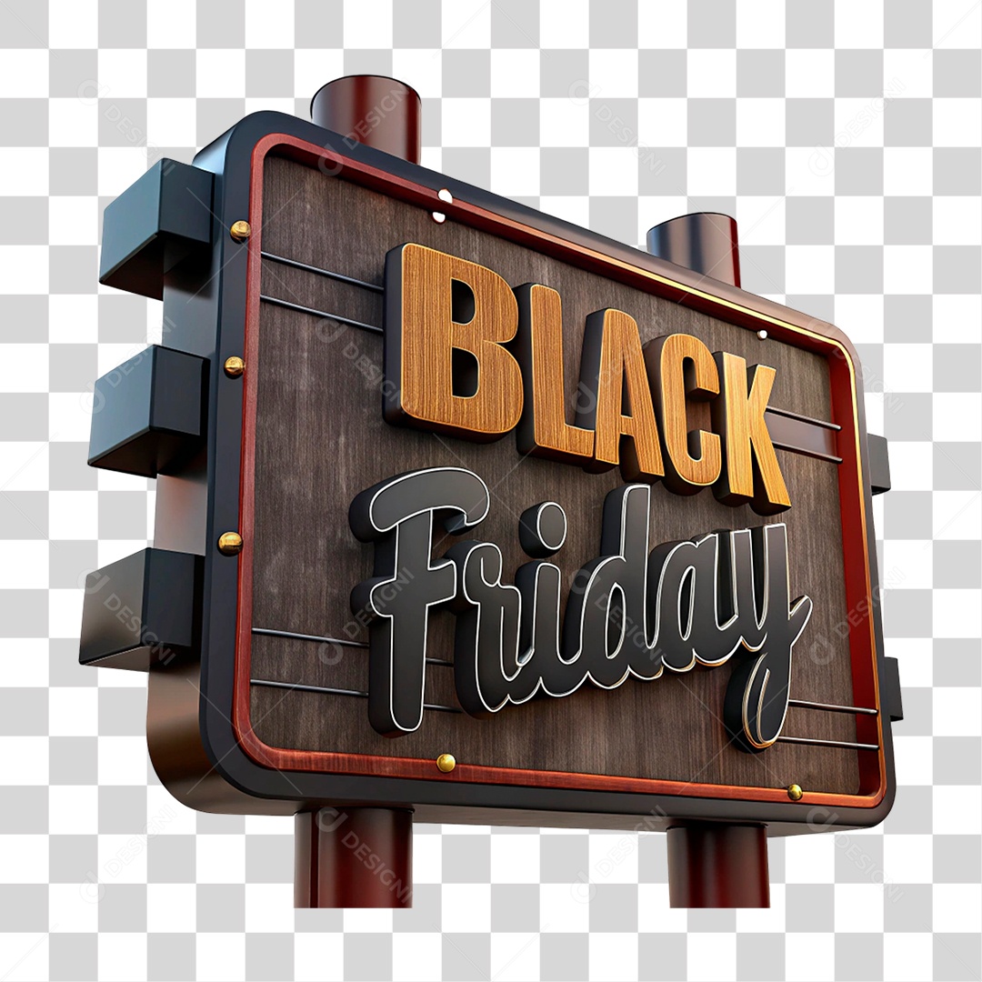 Placa de Black Friday PNG Transparente