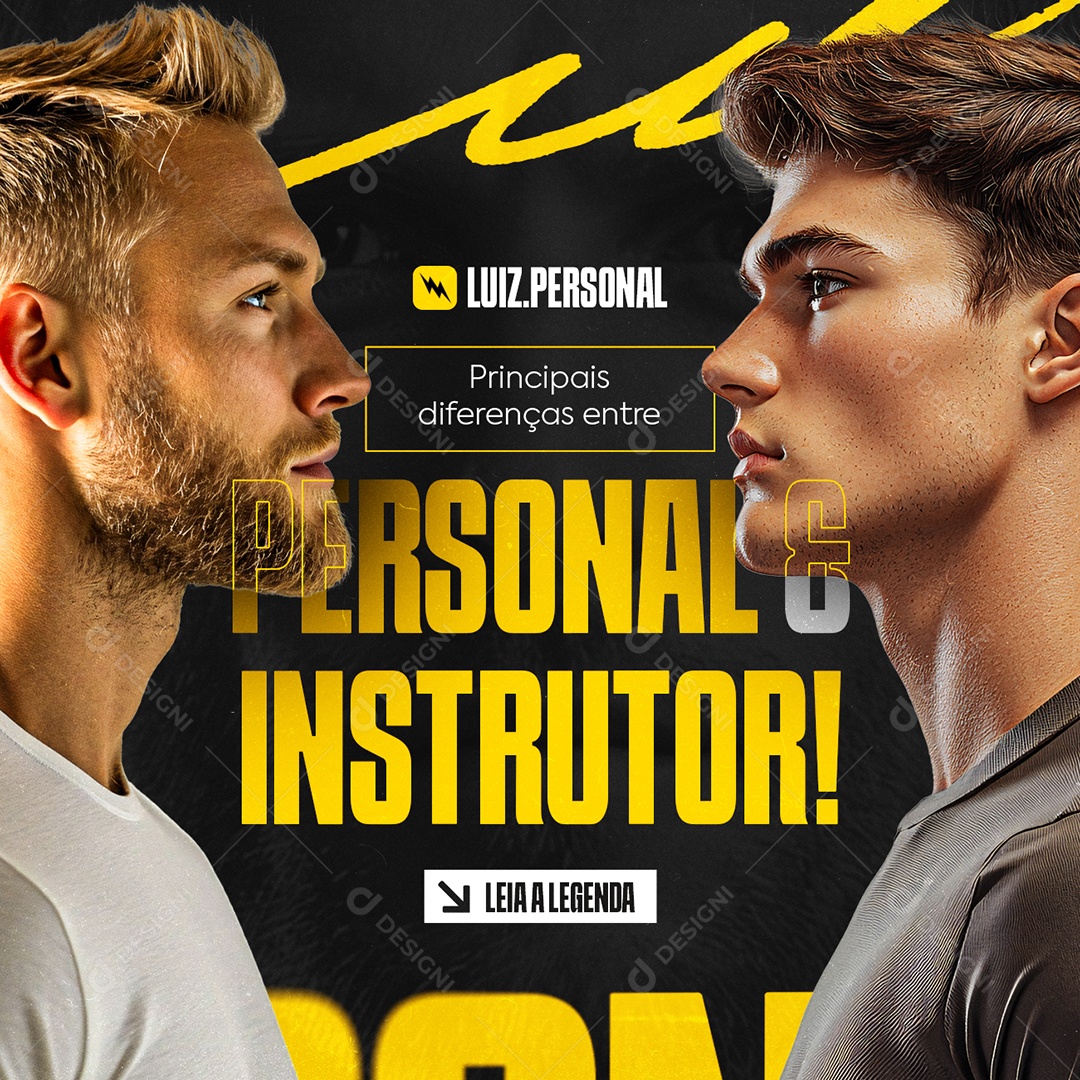 Personal Trainer Academia Personal e Instrutor Social Media PSD Editável