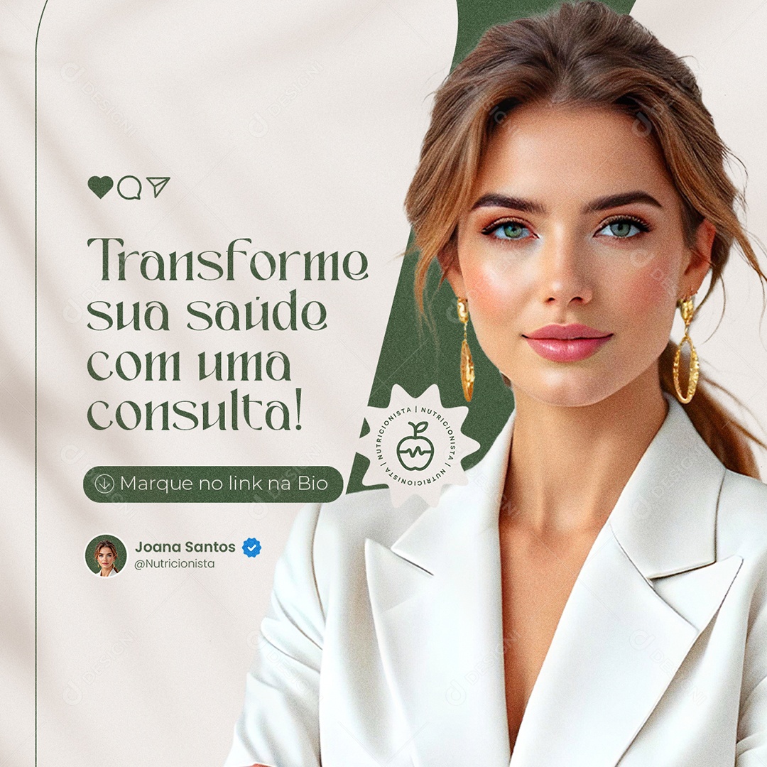 Nutricionista Transforme sua Saúde Social Media PSD Editável