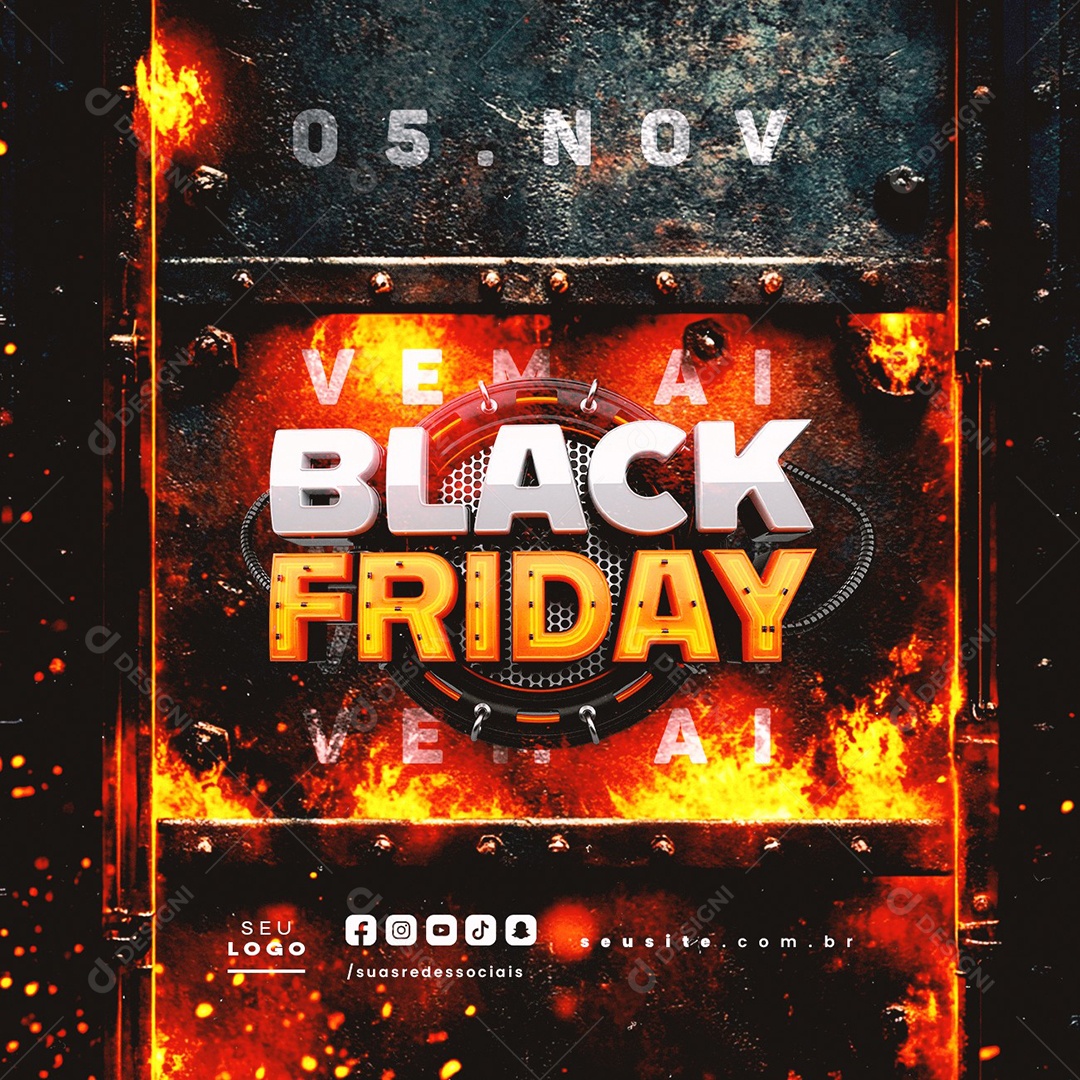 Black Friday 05 de Novembro Social Media PSD Editável