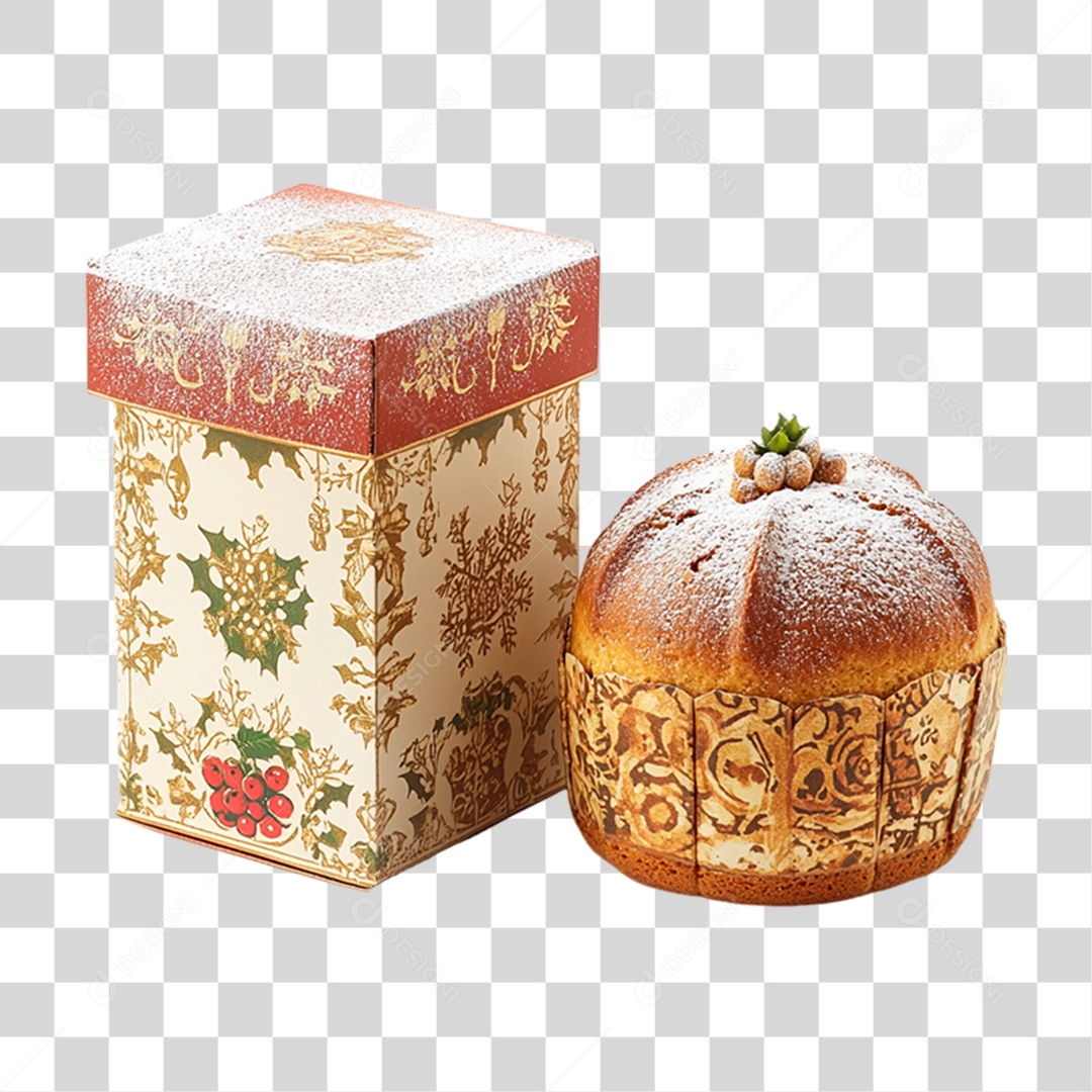 Panetone With PNG Gift Box Transparent