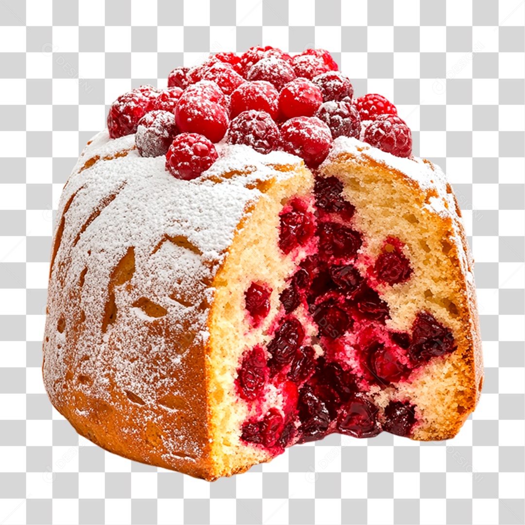 Panetone Recheado Com Cereja PNG Transparente