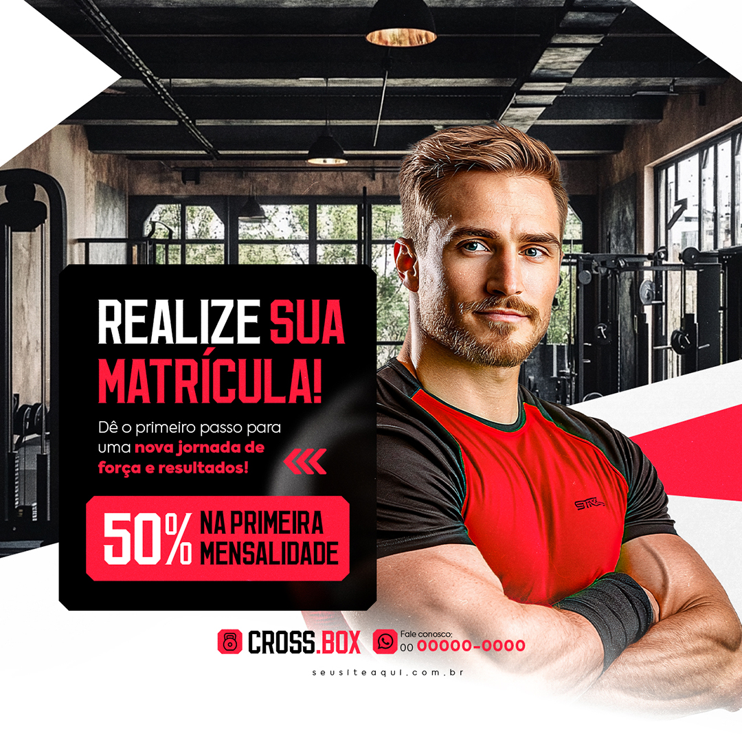 Motion Academia Crossfit Realize sua Matricula Social Media After Effects Editável