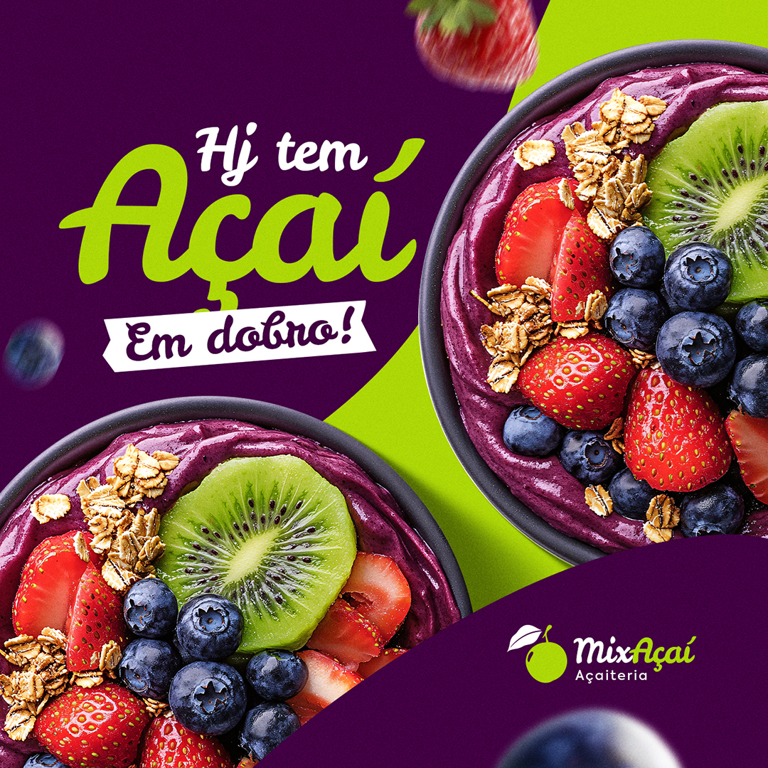 Motion Açaiteria Hj Tem Açaí Em Dobro Social Media After Effects Editável