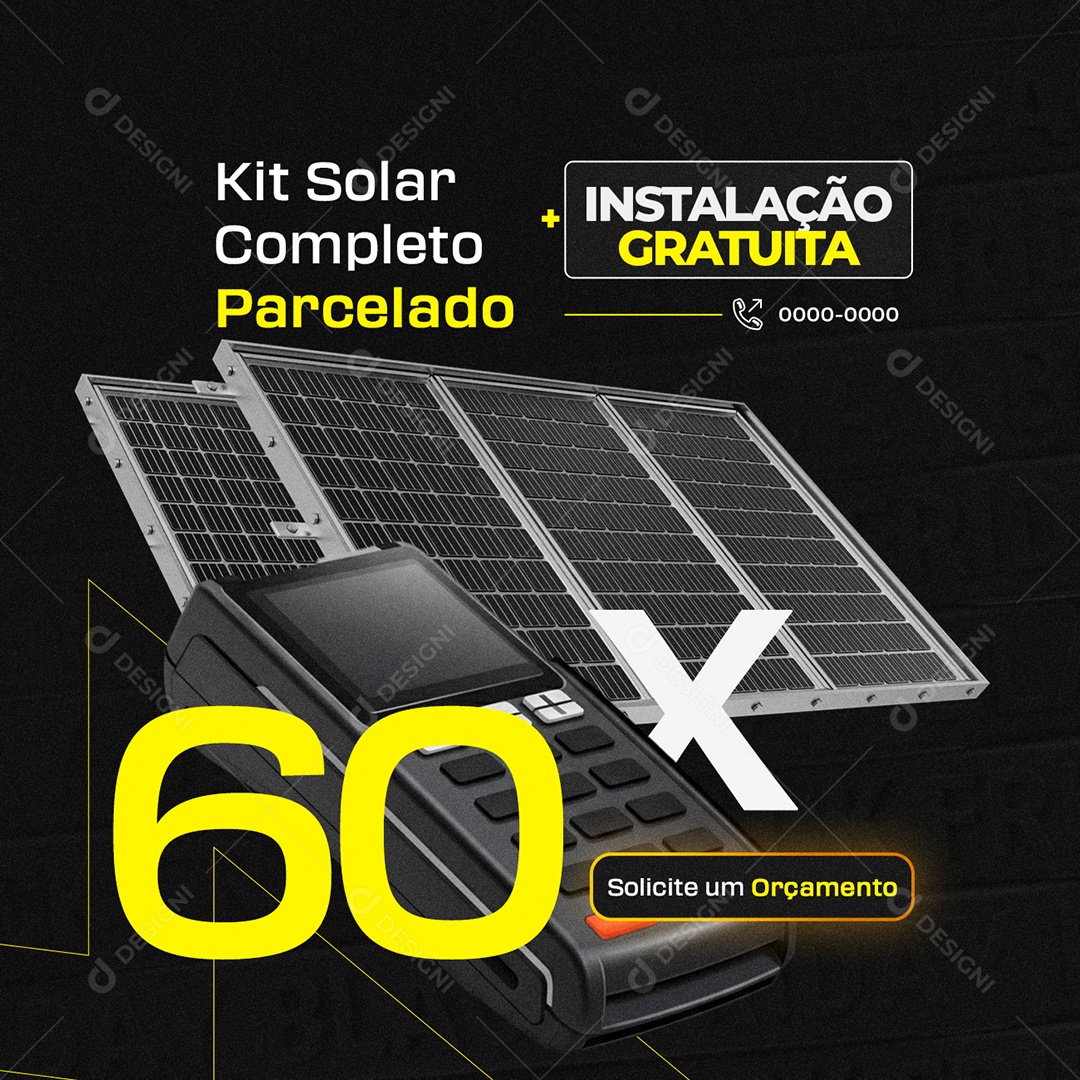 Energia Solar Black Friday Kit Solar Completo Parcelado Social Media PSD Editável