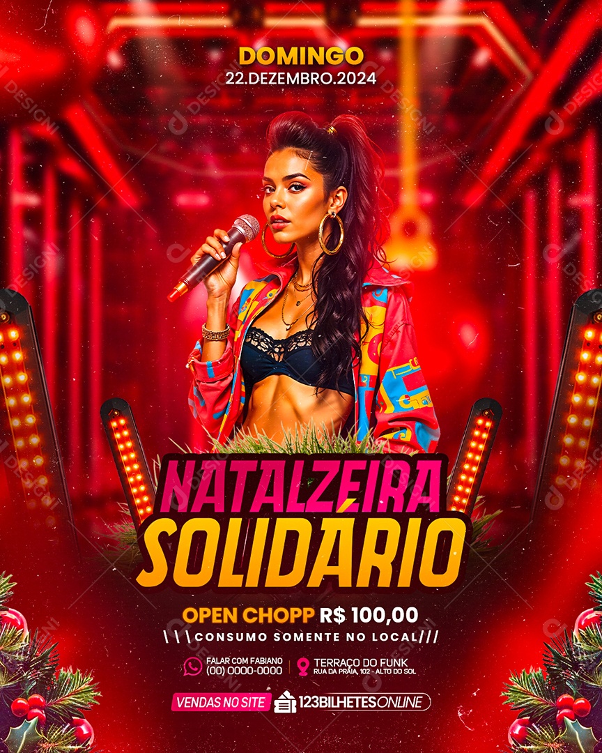 Flyer Natalino Natalzeira Solidário Social Media PSD Editável