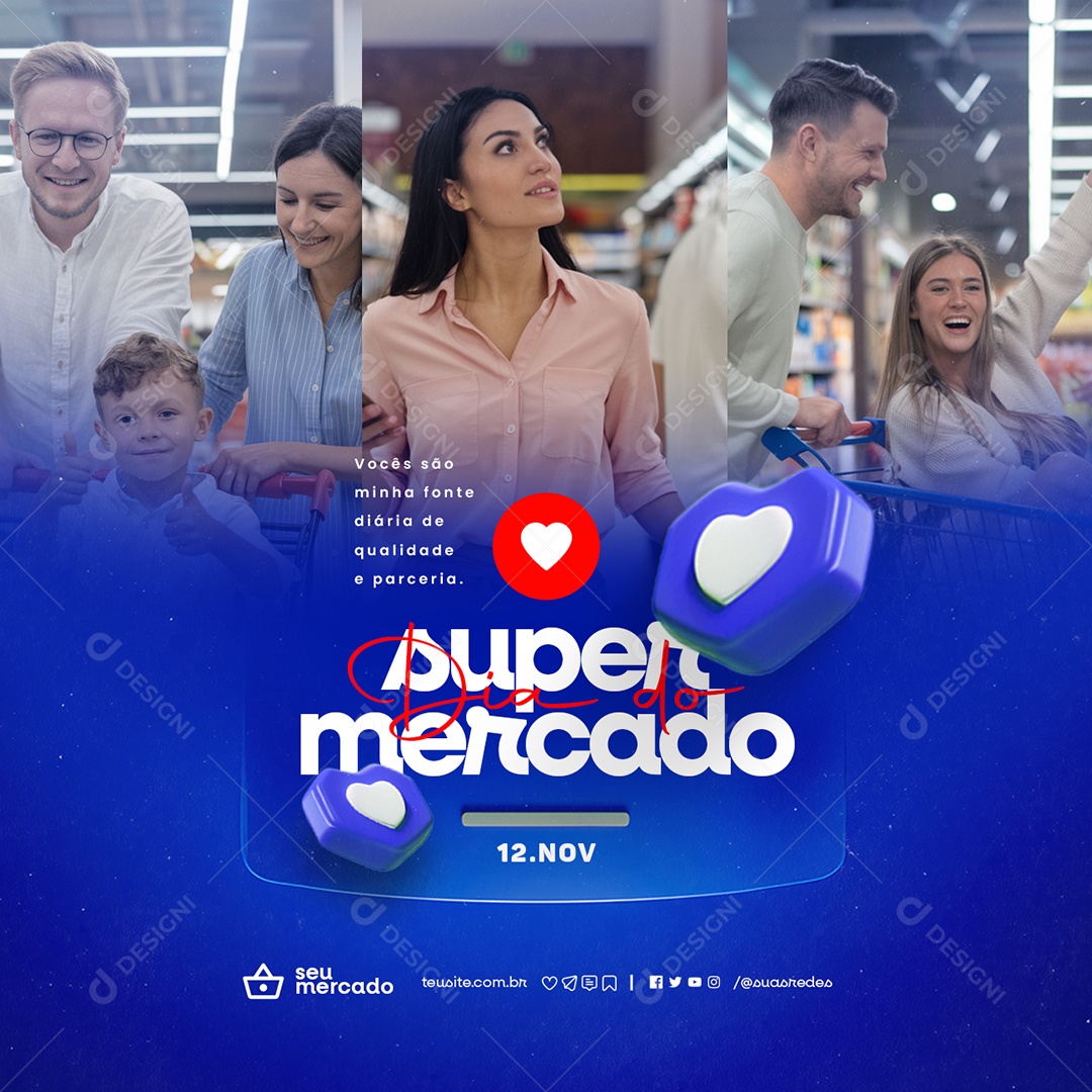 Dia do Supermercado 12 de Novembro Social Media PSD Editável