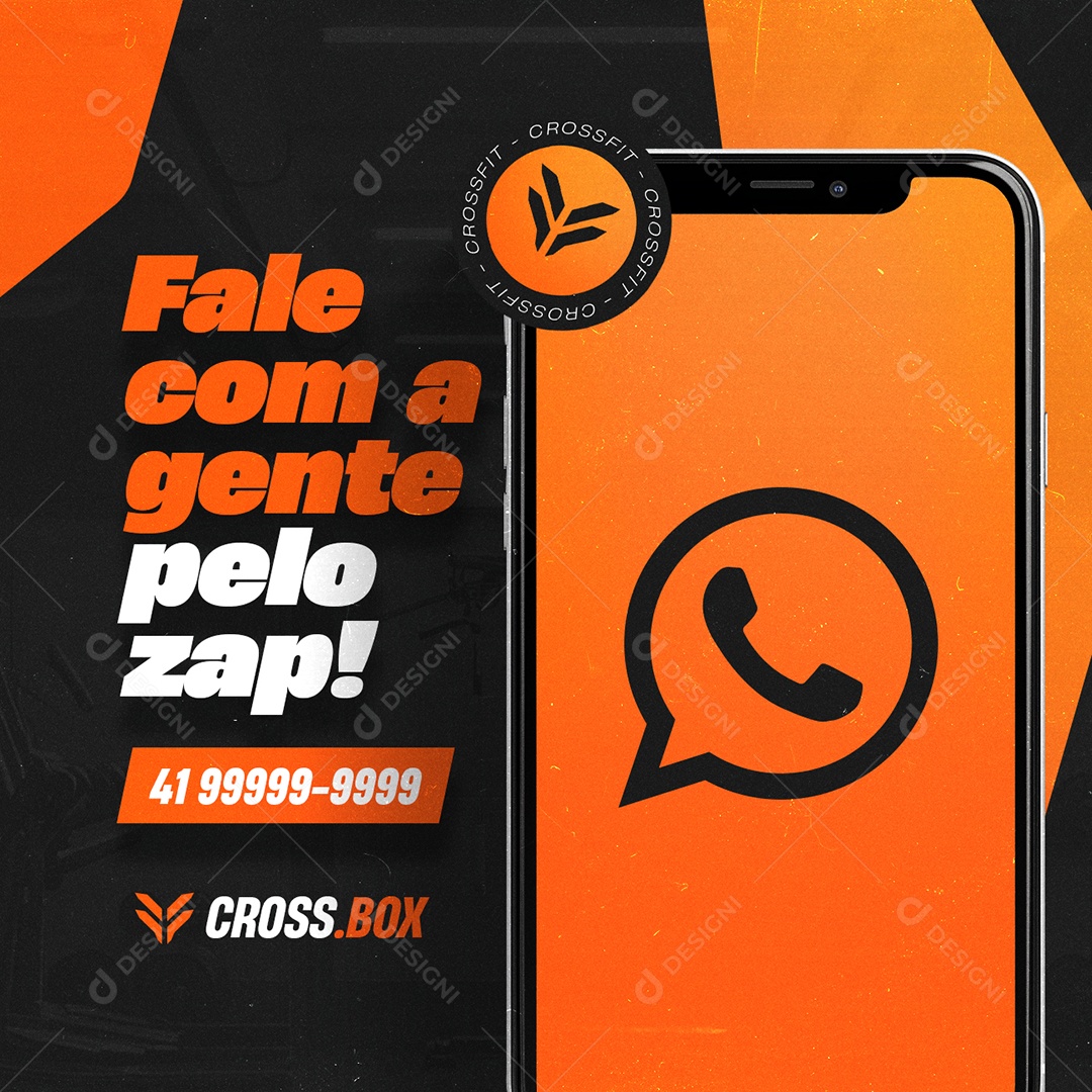 Academia Crossfit Fale Com a Gente Pelo Zap Social Media PSD Editável