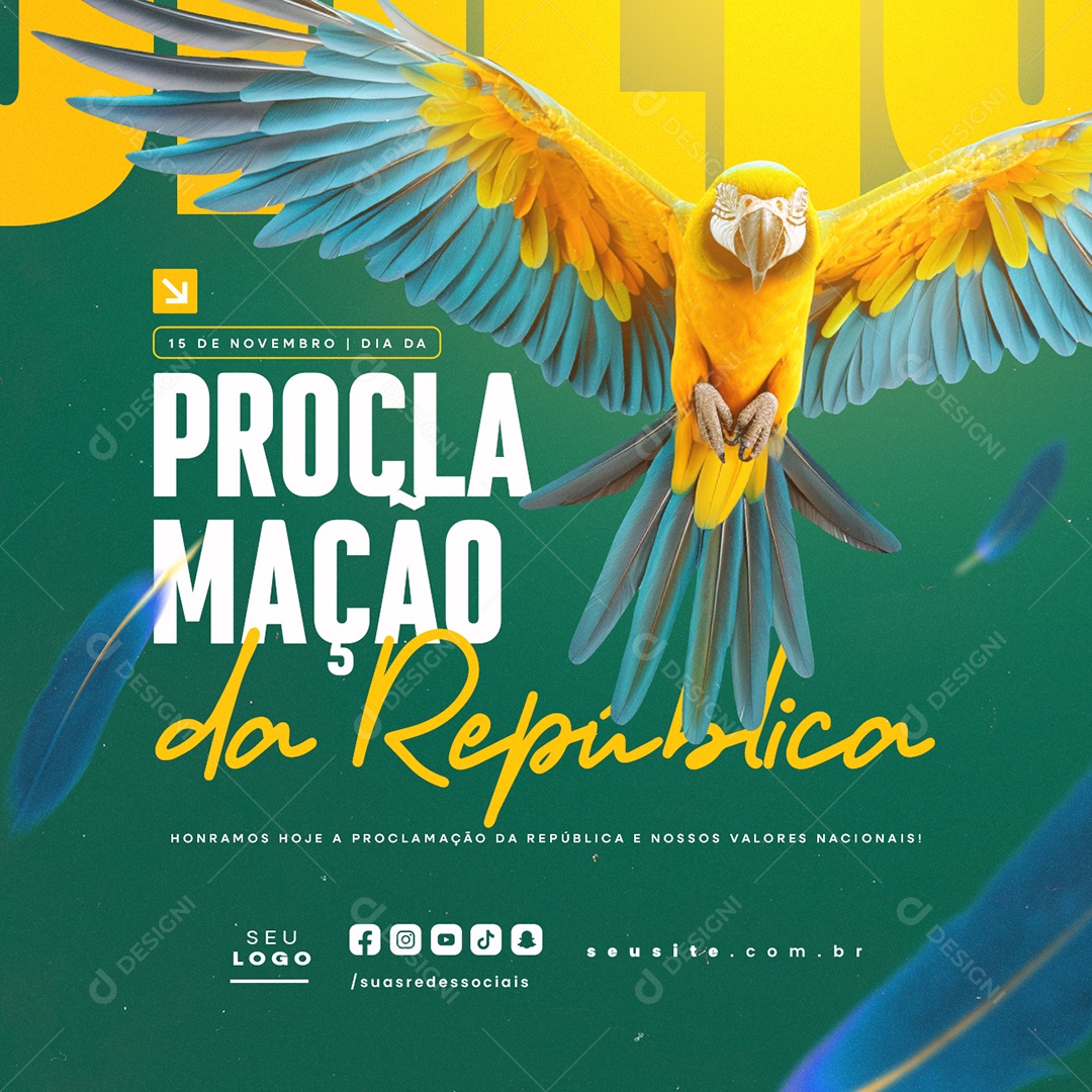 Dia da Proclamação da República 15 De Novembro Social Media PSD Editável