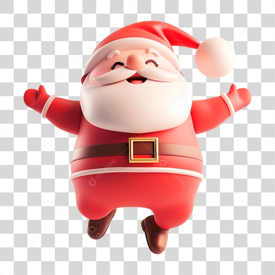 Papai Noel Pulando PNG Transparente