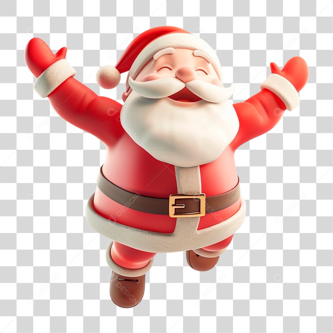 Papai Noel Pulando PNG Transparente