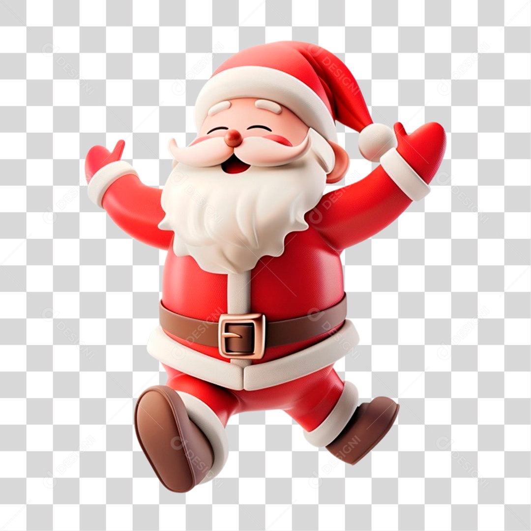 Papai Noel Pulando PNG Transparente