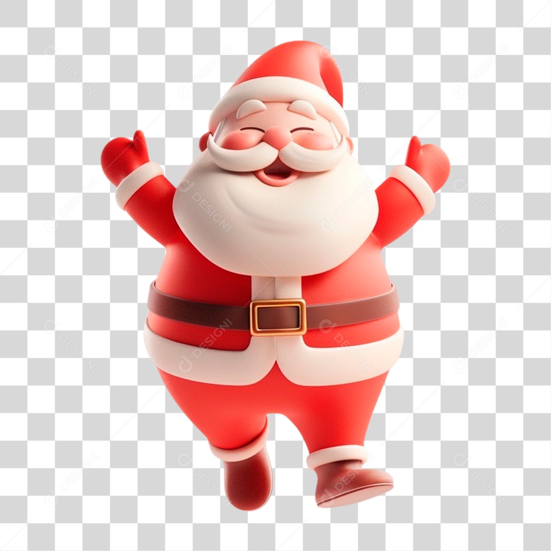 Papai Noel Pulando PNG Transparente