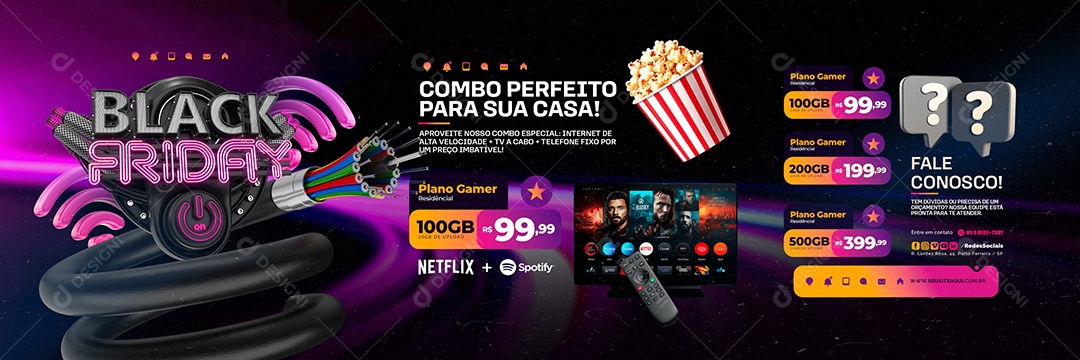 Carrossel Black Friday IPTV Combo Perfeito Social Media PSD Editável