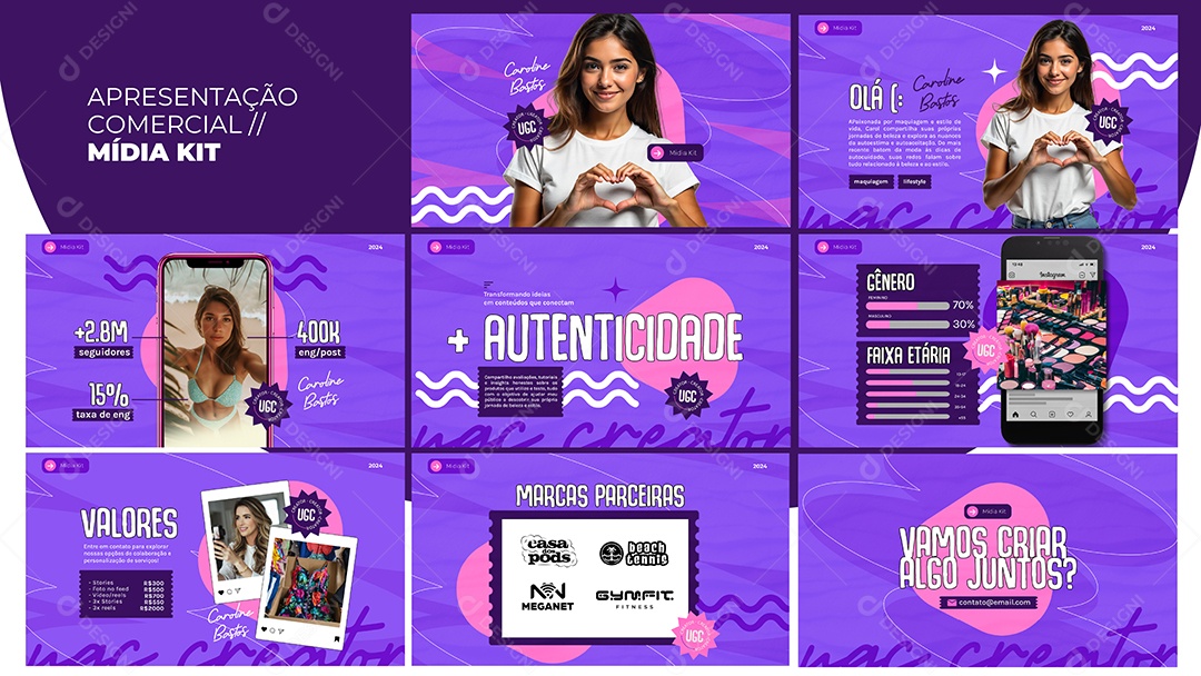 Apresentação Comercial Mídia Kit Social Media PSD Editável