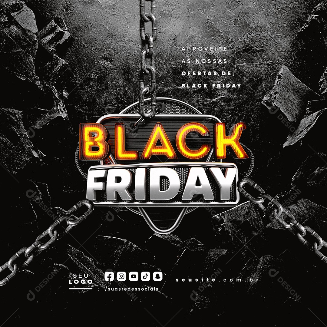 Aproveite as Nossas Ofertas de Black Friday Social Media PSD Editável