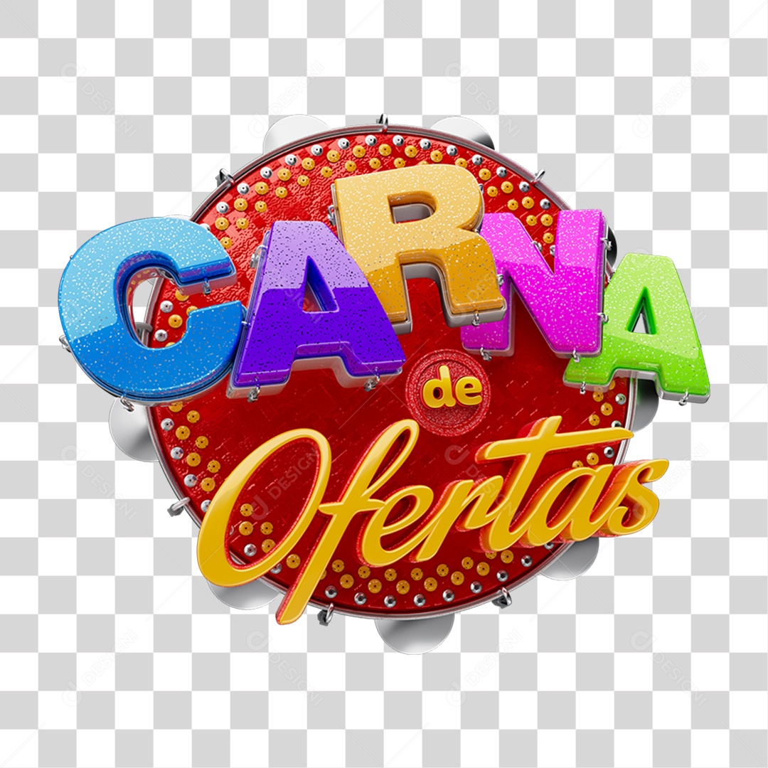 Selo 3D Carnaval de Ofertas PNG Transparente