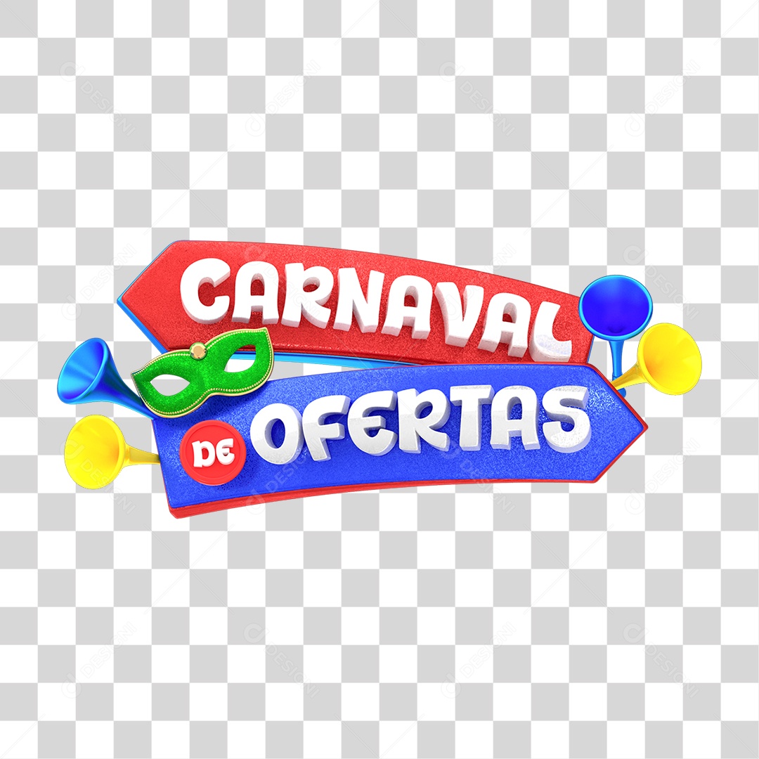 Selo 3D Carnaval de Ofertas PNG Transparente