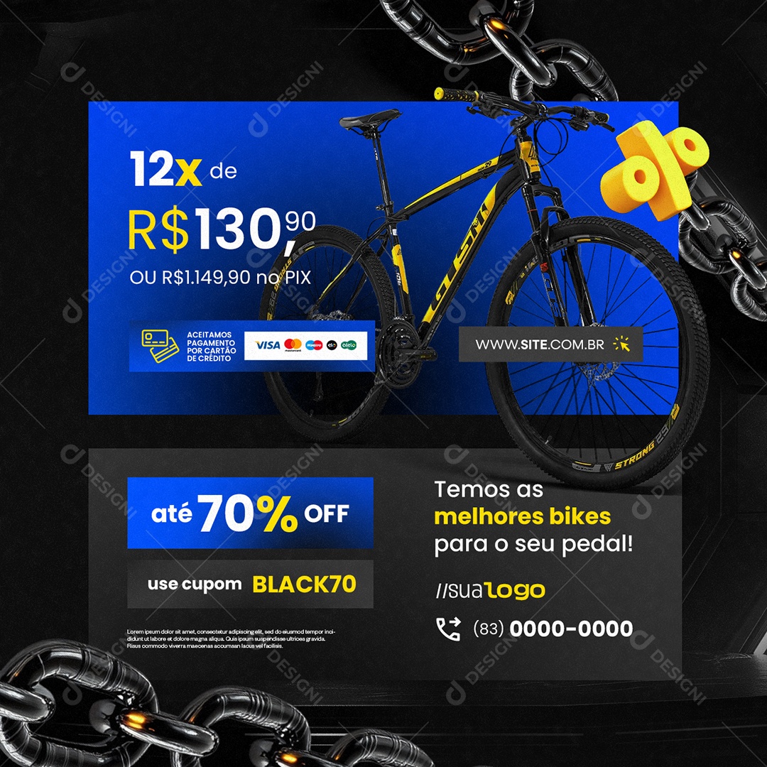 Black Friday Bicicletaria Temos as Melhores Bikes Social Media PSD Editável