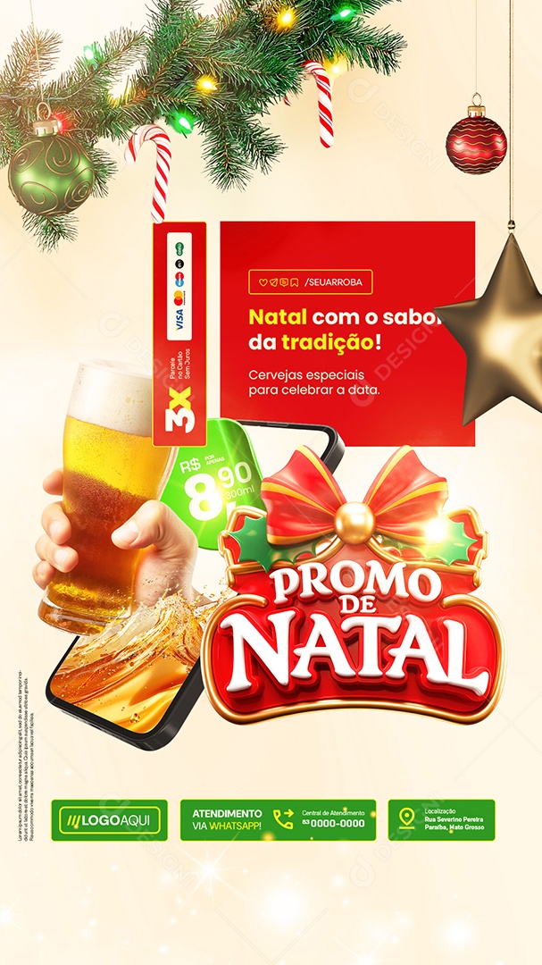 Story Cervejaria Promo De Natal Com o Sabor da Tradição Social Media PSD Editável