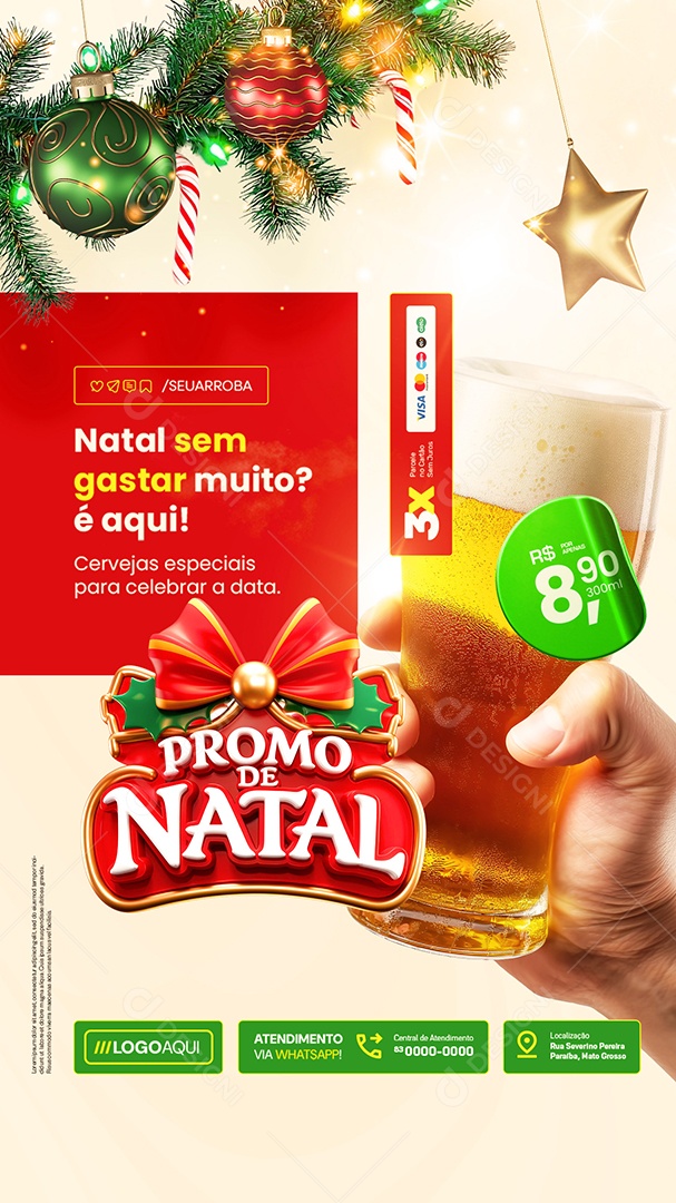 Story Cervejaria Promo De Natal Cervejas Especiais para Celebrar Social Media PSD Editável