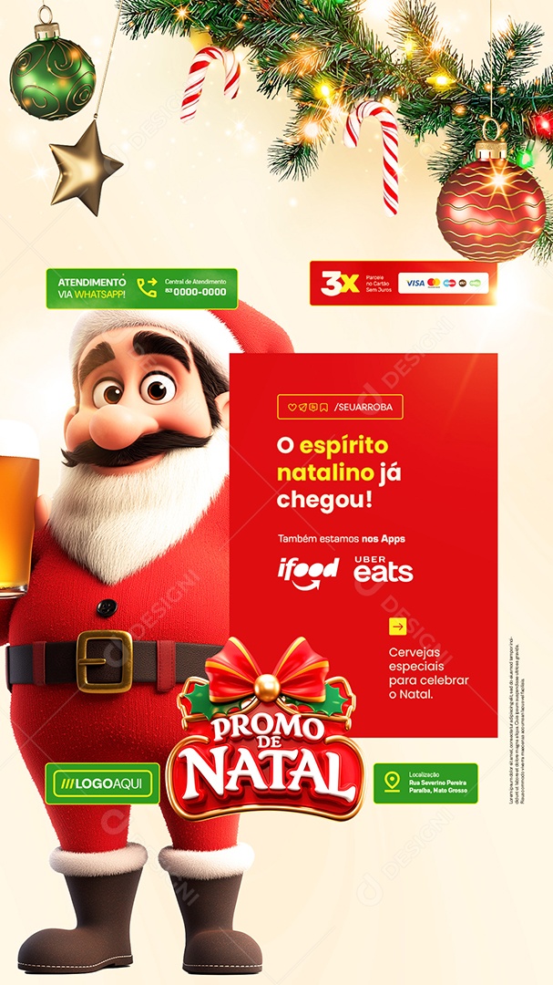 Story Cervejaria Promo De Natal O Espírito Natalino Já Chegou Social Media PSD Editável