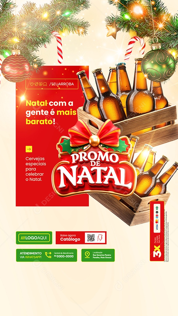 Story Cervejaria Promo De Natal Cervejas Especiais Social Media PSD Editável