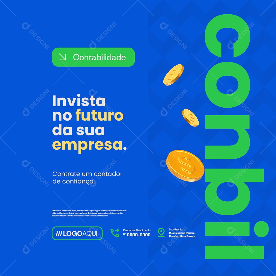 Contabilidade Invista no Futuro da Sua Empresa Social Media PSD Editável