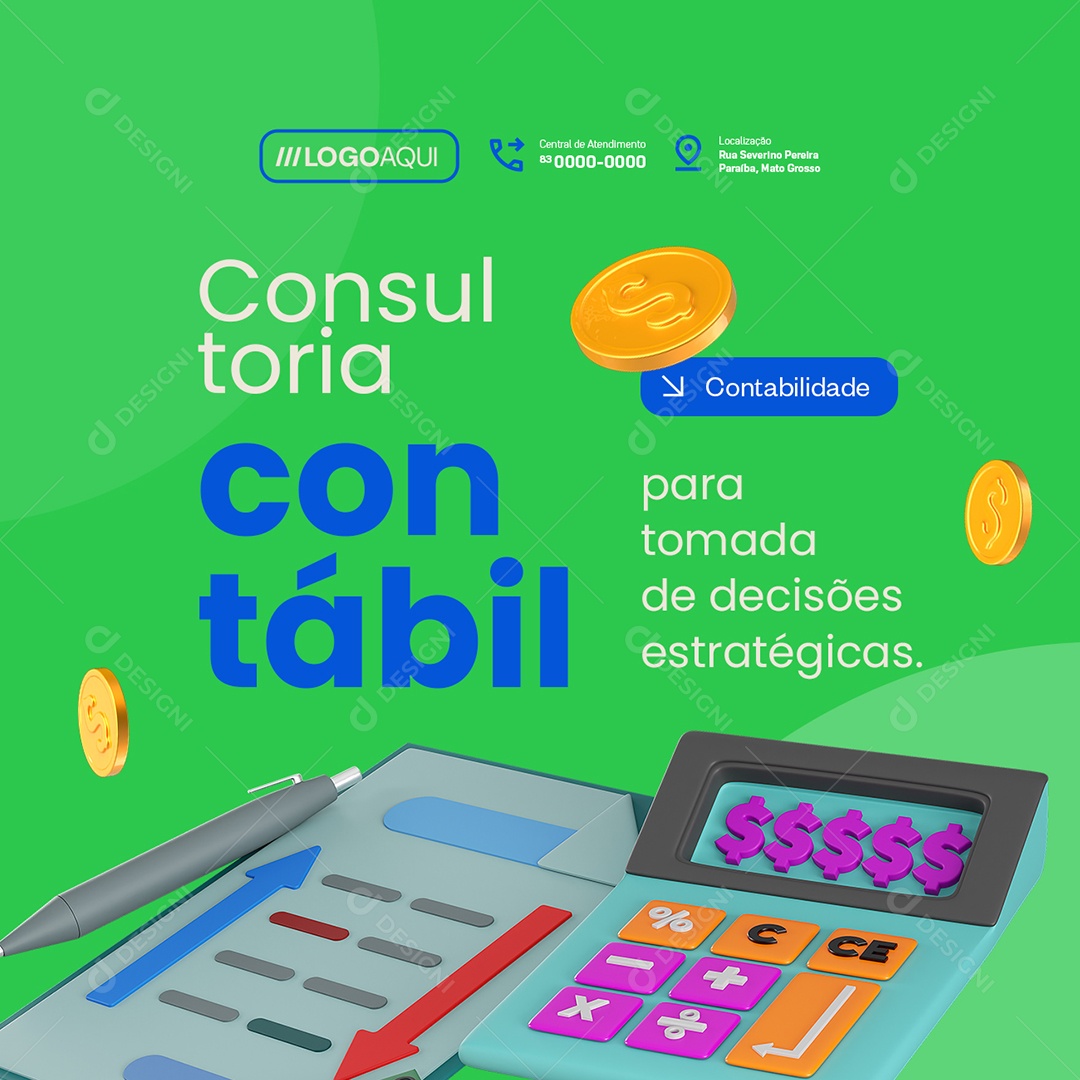 Contabilidade Consultoria Contábil Social Media PSD Editável