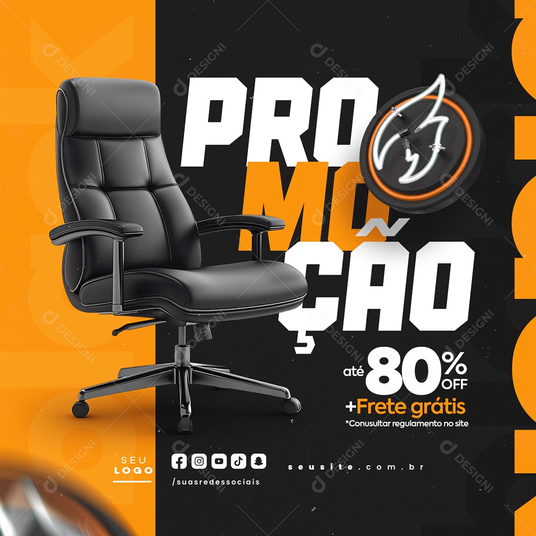 Loja de Móveis Black Friday Cadeira Promoção Social Media PSD Editável