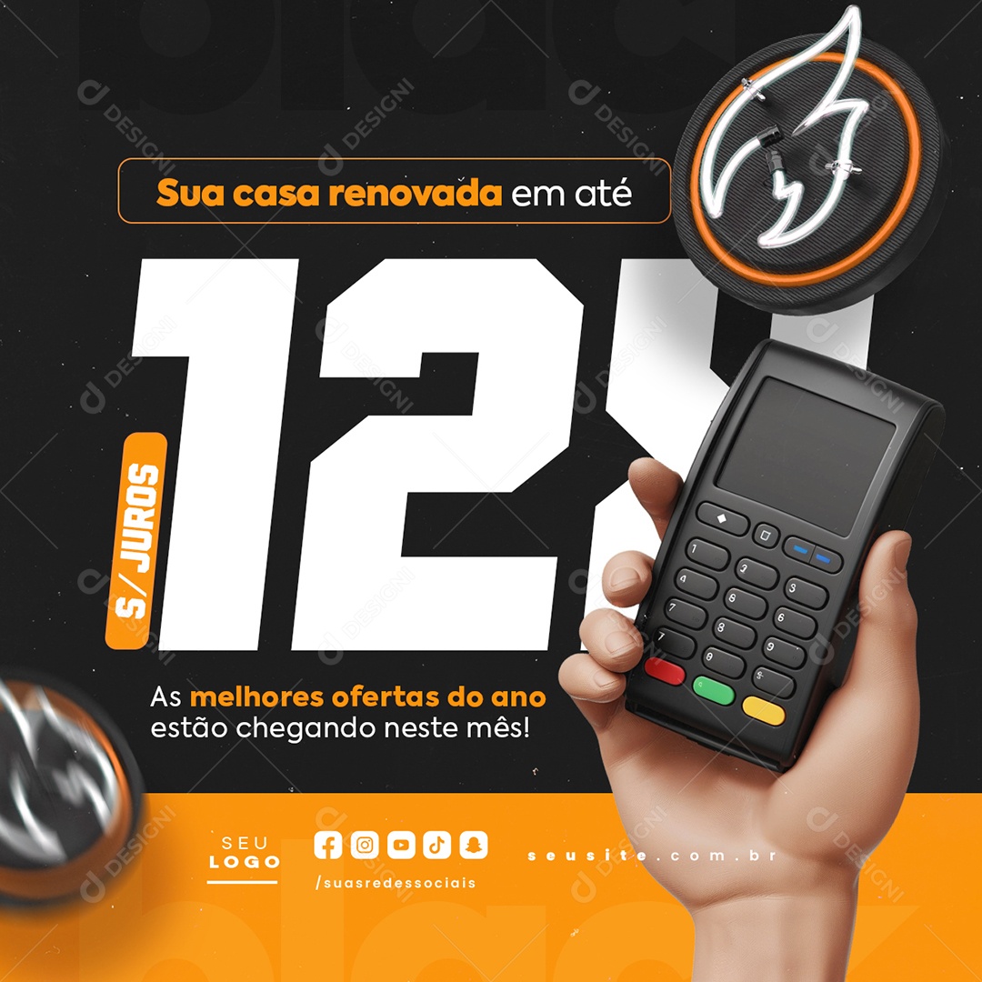 Loja de Móveis Black Friday Sua Casa Renovada Social Media PSD Editável