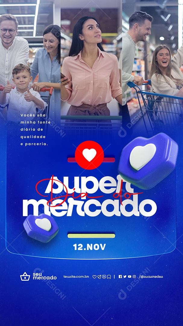 Story Dia do Supermercado 12 de Novembro Social Media PSD Editável