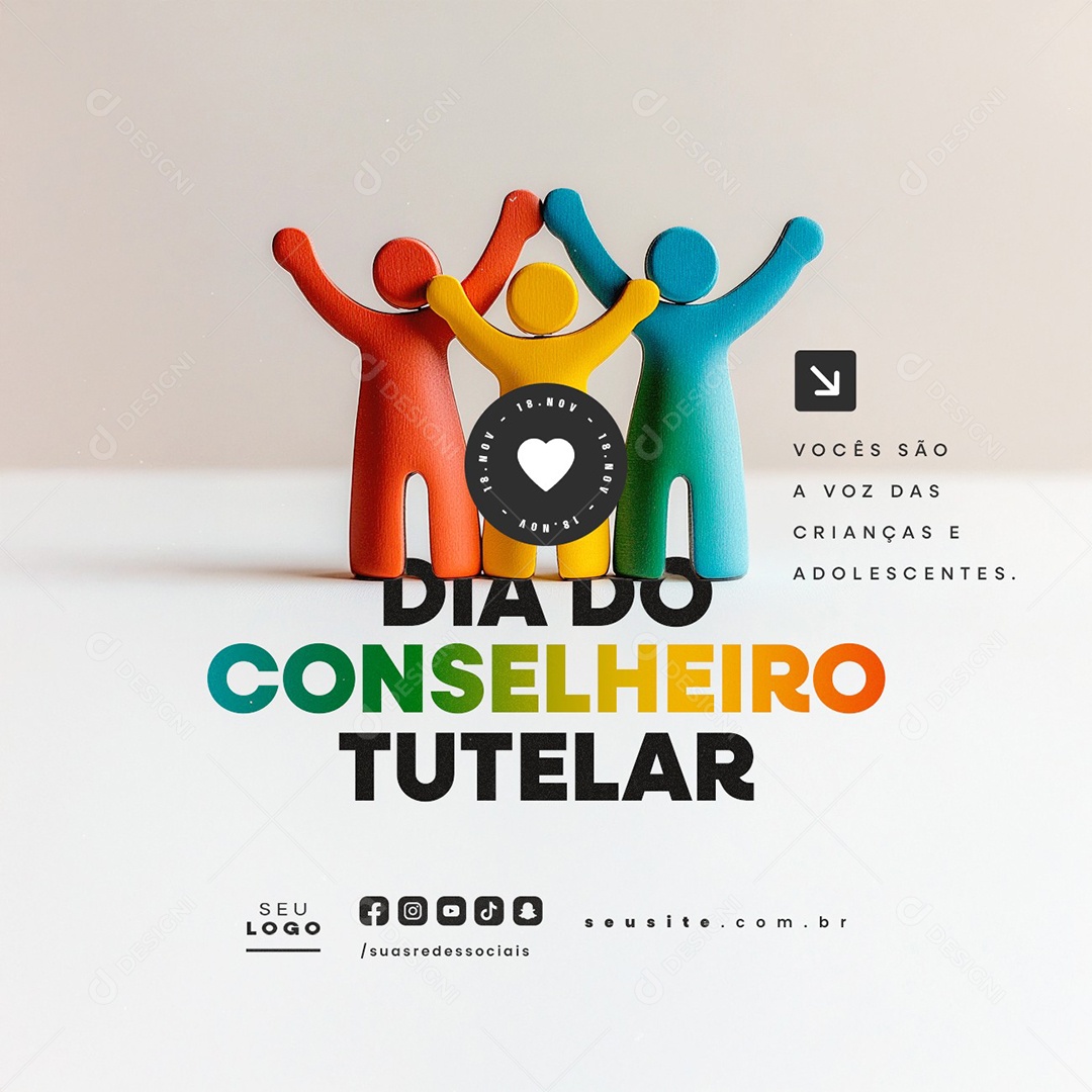 Dia do Conselheiro Tutelar 18 de Novembro Social Media PSD Editável