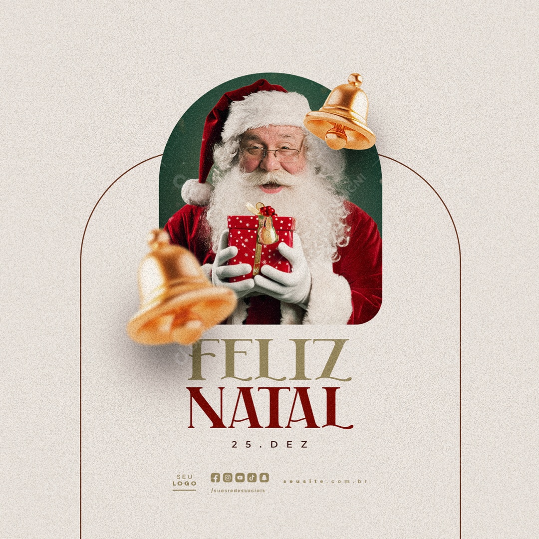 Feliz Natal 25 de Dezembro Social Media PSD Editável