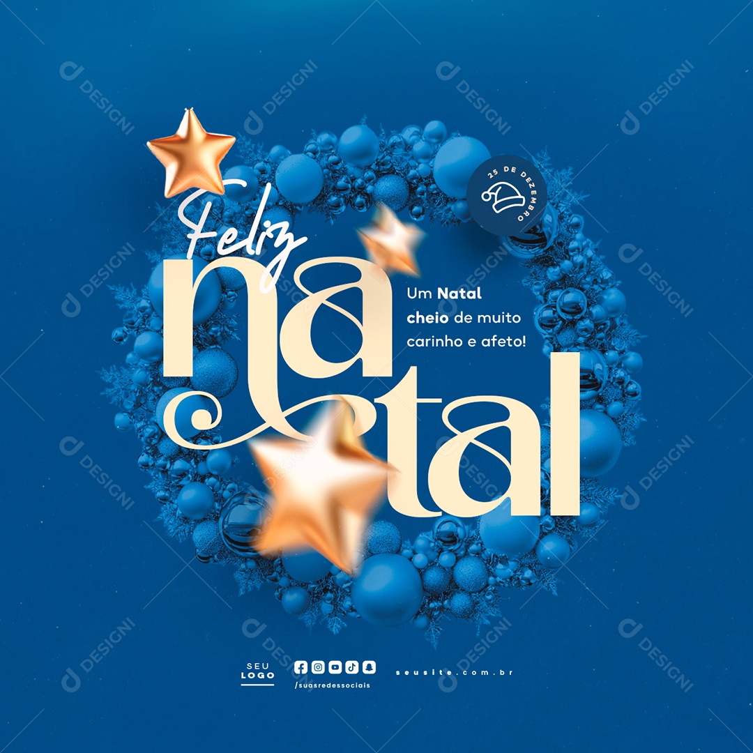 Feliz Natal 25 de Dezembro Social Media PSD Editável