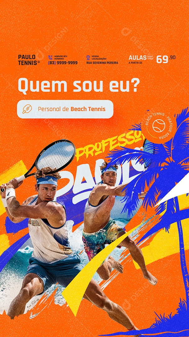 Story Beach Tennis Quem Sou Eu Social Media PSD Editável