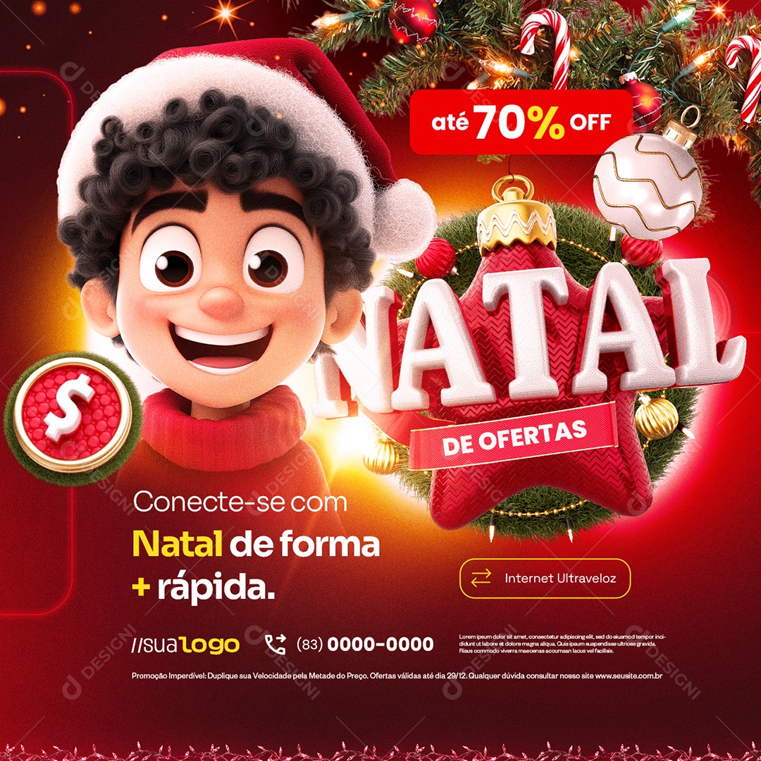 Provedor de Internet Natal de Ofertas Social Media PSD Editável