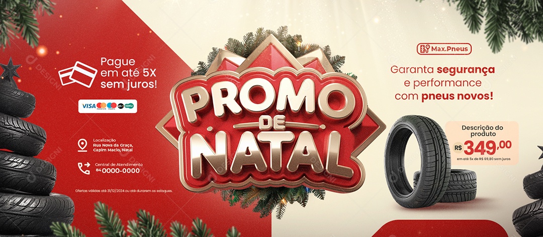 Banner Natalino Promo de Natal Social Media PSD Editável