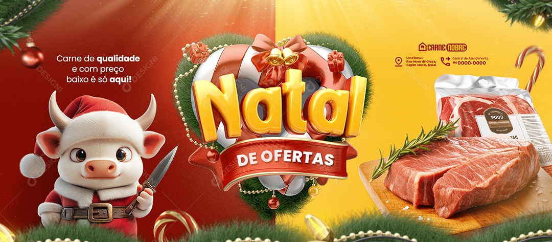 Banner Natalino Natal de Ofertas Social Media PSD Editável