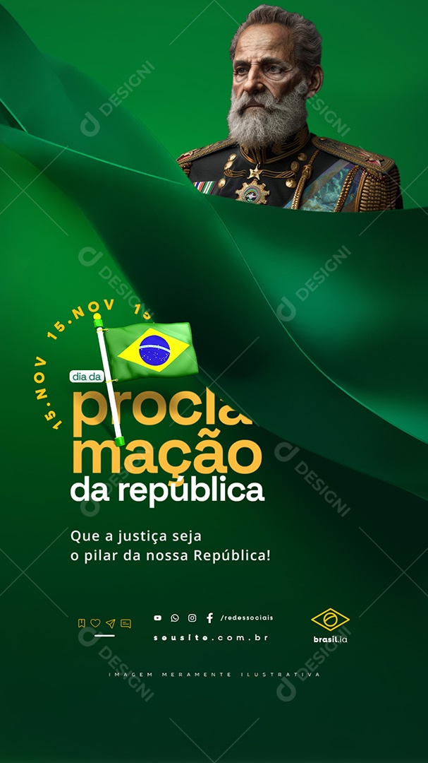 Story Dia da Proclamação da República 15 De Novembro Social Media PSD Editável