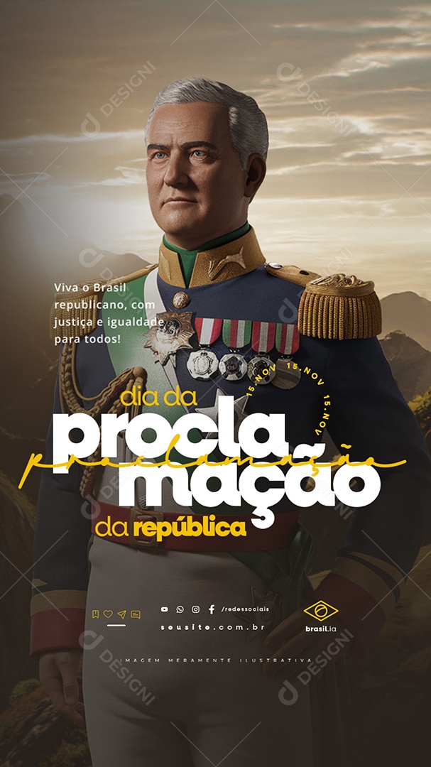 Story Dia da Proclamação da República 15 De Novembro Social Media PSD Editável