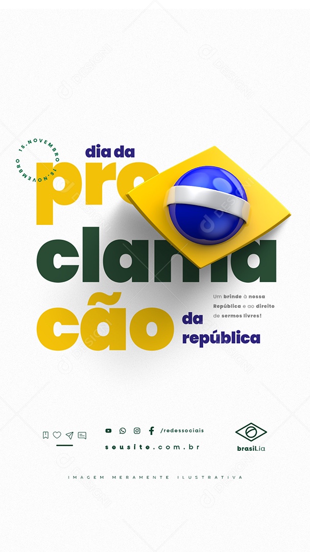 Story Dia da Proclamação da República 15 De Novembro Social Media PSD Editável