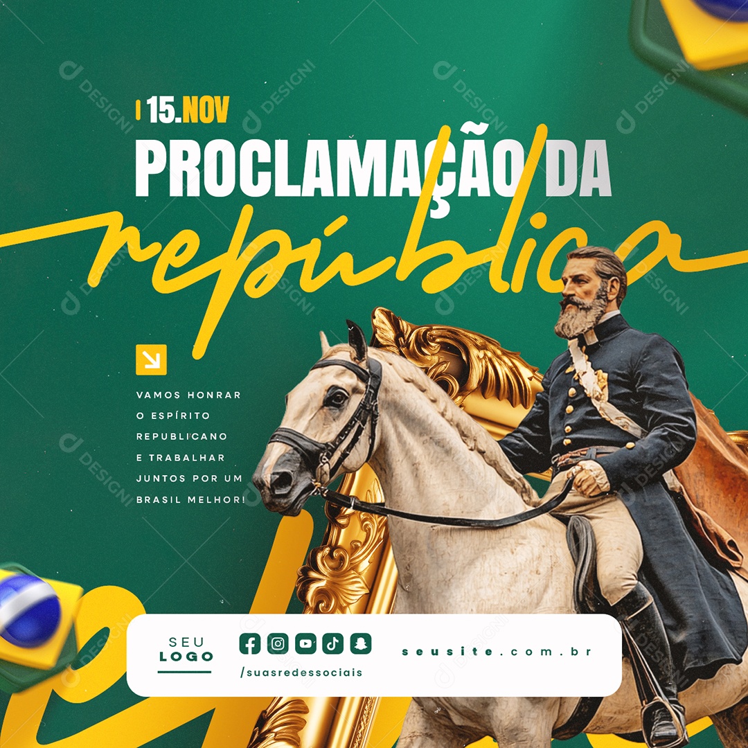 Dia da Proclamação da República 15 De Novembro Social Media PSD Editável