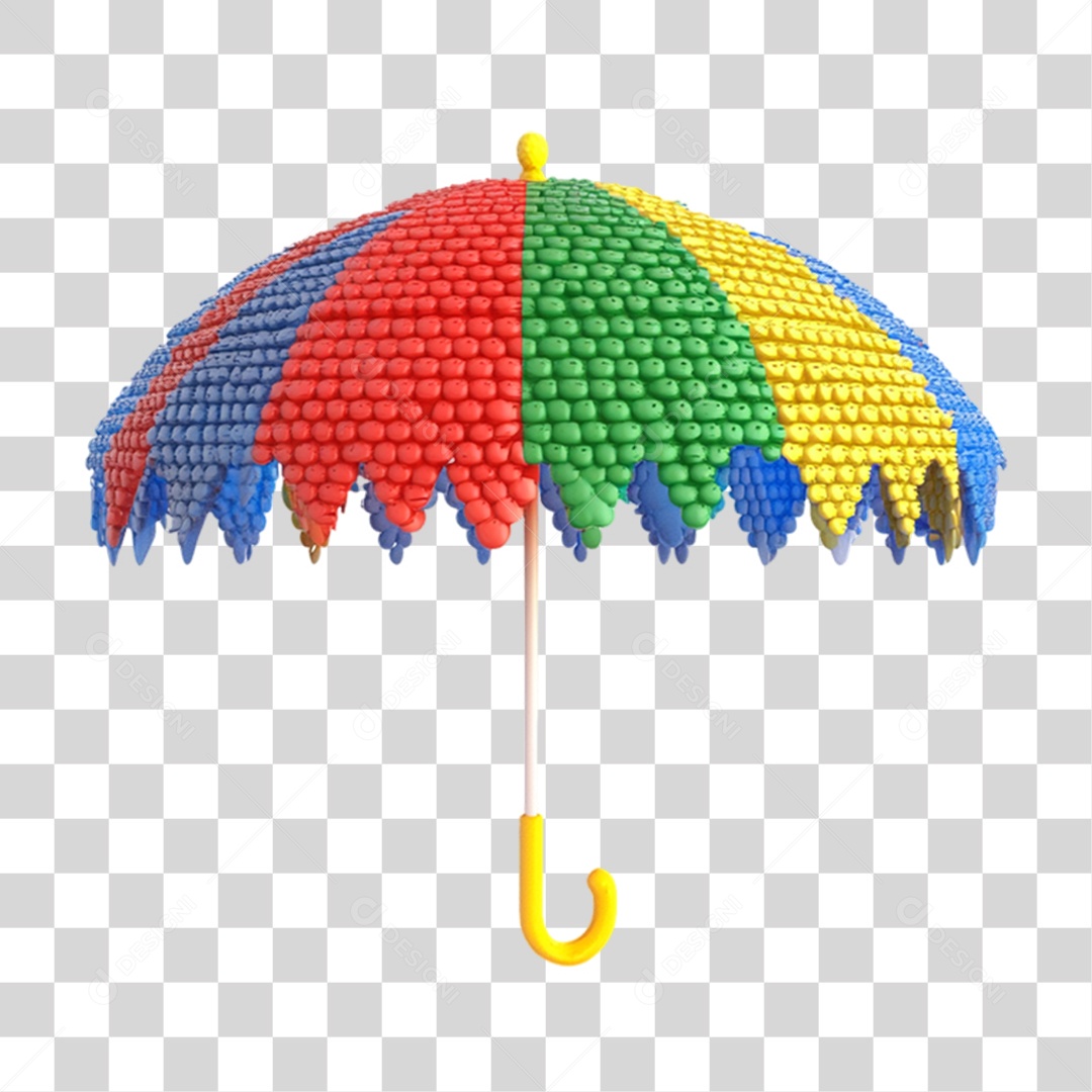 Elemento 3D Guarda Chuva de Carnaval PNG Transparente