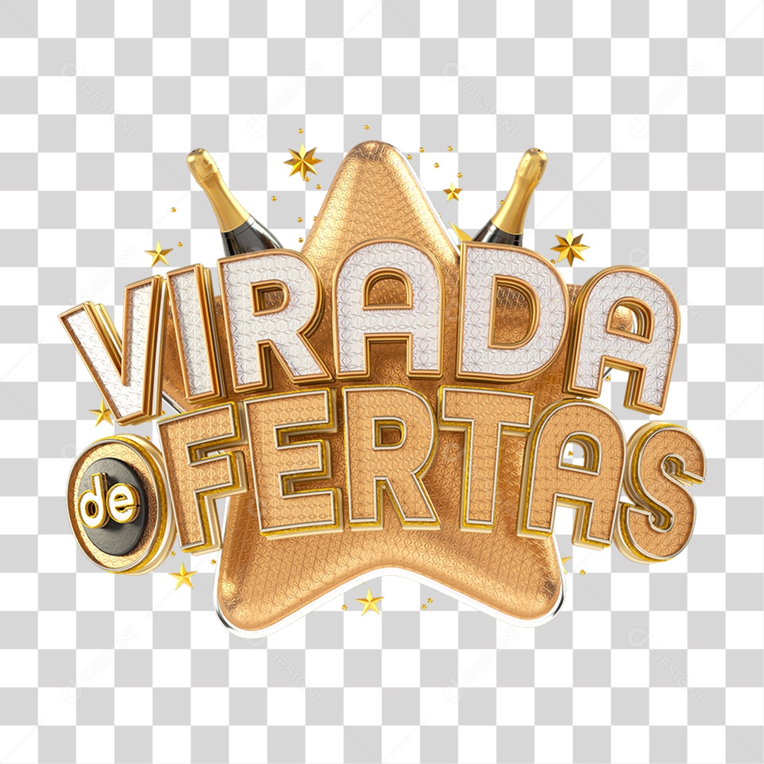 Selo 3D Virada de Ofertas PNG Transparente