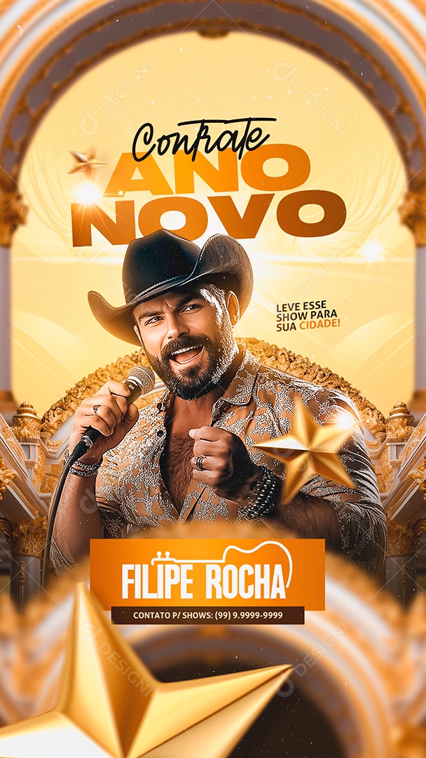 Flyer Contrate Para Seu Ano Novo Leve Esse Show Para Sua Cidade Social Media PSD Editável